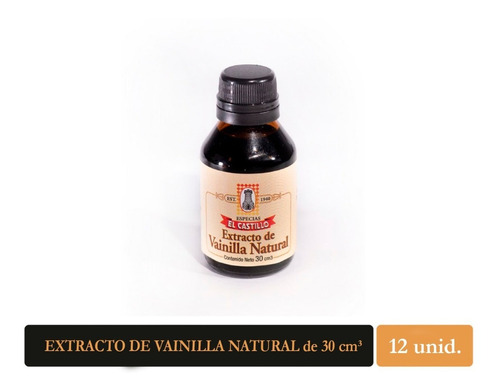Extracto Natural De Vainilla El Castillo Pack 12 Unid 30cc