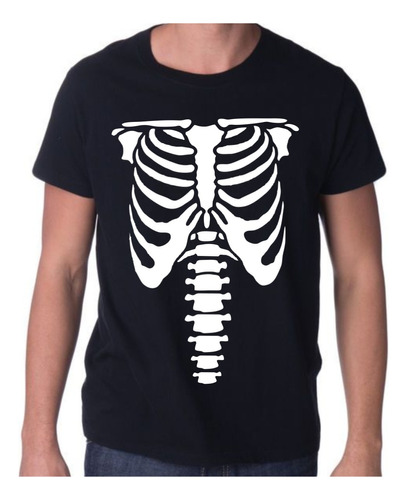 Remera Esqueleto Huesos Cuerpo Disfraz Costillas Cotillon