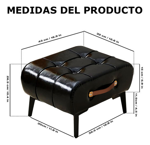 Reposapiés Taburete Otomano De Piel Reposapiés Ouo Tnp12