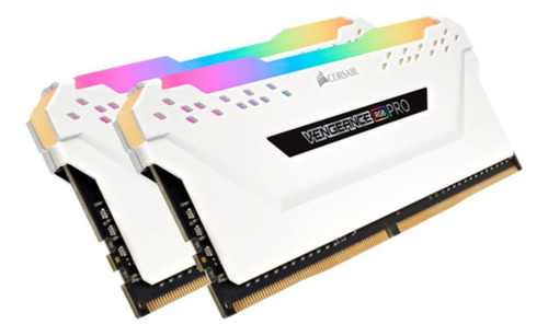 Memoria RAM Vengeance RGB Pro gamer color blanco 32GB 2 Corsair CMW32GX4M2E3200C16