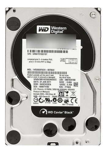 Western Digital Caviar Black 2 Tb Sata Iii 7200 Rpm 64 Mb C