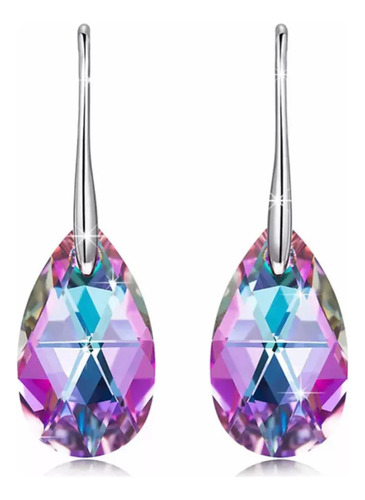 Aros Cristal Austriaco Gota, Tipo Swarovski, Regalo Mujer