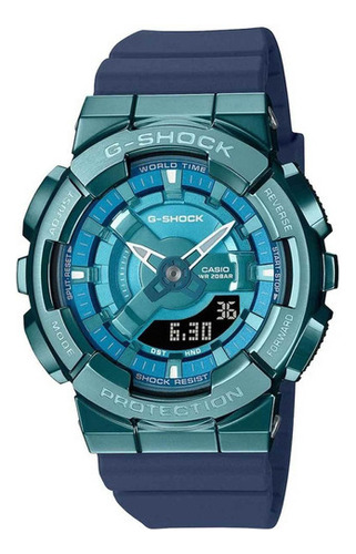 Relógio Casio G-shock Metal Covered Gm-s110lb-2adr Cor Da Correia Azul Cor Do Bisel Azul-aço Cor Do Fundo Azul-aço