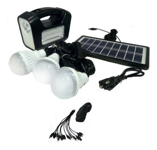 Kit Solar De Emergencia 3 Ampolletas + Usb Gd-80i7a