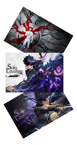 Nuevo Set 3 Posters Jumbo Solo Leveling Manwa Web Novel Toon