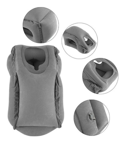 Almohada Inflable Para Viajes En Avión, Buses, Descanso.
