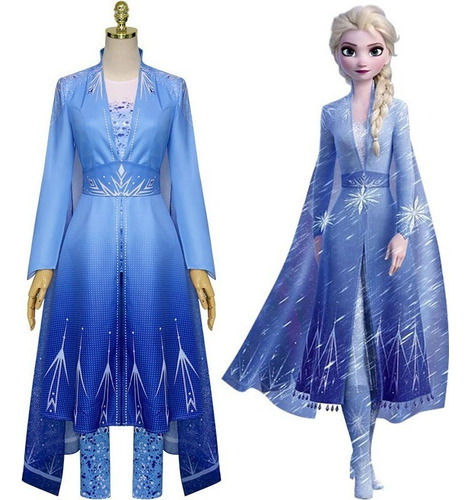 Frozen Elsa Traje De Cosplay Azul For Mujer