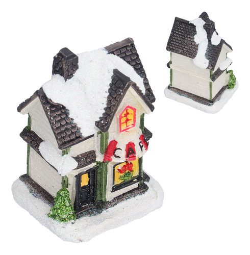 Christmas Village House Led De Resina Led, Funciona Con Pila