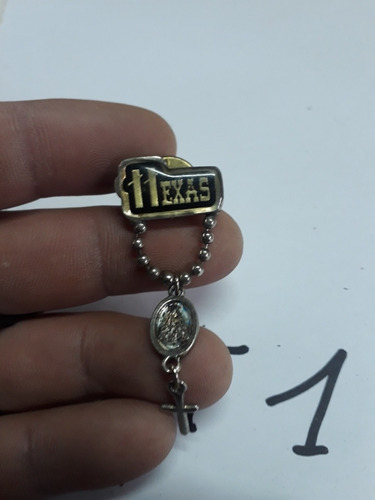 Pin Texas Con Detalle De Rosario Prendedor Cristiano 