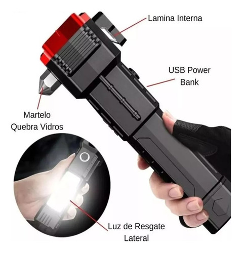 Lanterna De Led Ferramenta Multifuncional 3w Torch