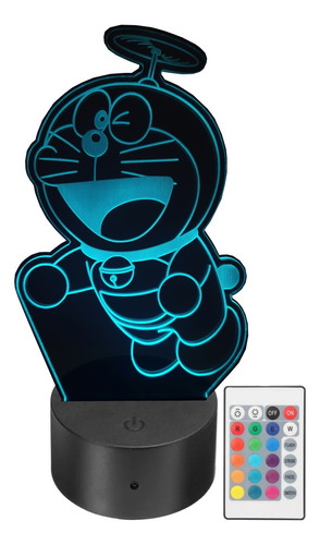 Lámpara Led Doraemon Gato Cósmico Acrílico Rgb Personalizada