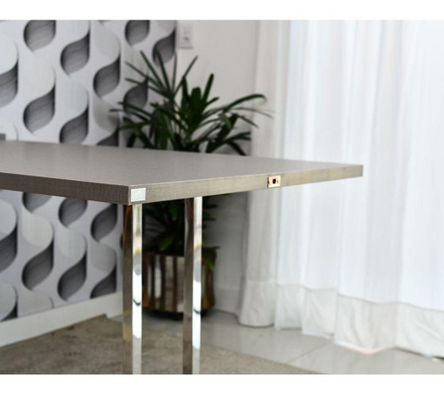Mesa Dobrável Retrátil De Parede 140x89 - Base Inox
