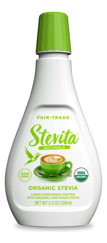 Stevita Stevia Liquida Organica, 3.3 Onzas, Edulcorante Tota