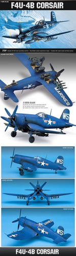 Imagem 4 de 5 de Plastimodelismo Academy Caça F4u-4b Corsair Korean War 1/48