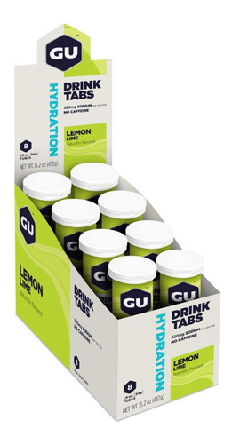 Hidratacion Running Gu Energy Drink Tabs Lemon Lime Caja 8 P
