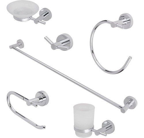Juego De 6 Accesorios Modernos Para Baño, Acero Inoxidable.