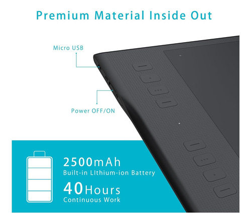 Huion Inspiroy Q11k Tabletas De Dibujo Gráfico Inalámbrico A