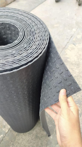 Manta De Borracha Grão Feijão Preto De 3mm-rolo 1.00x80cm