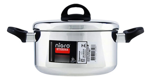 Caçarola Panela N. 18 2,4 L Eterna Alumínio Polido Nigro Cor Prateado