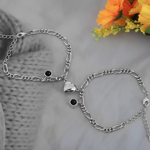 2pcs Pulsera De Imagen Personalizada Para Parejas