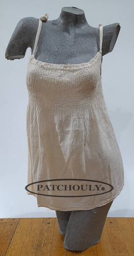 Imagen 3 de 4 de Blusa Strapless 100% Algodón Bambula Beige Artesanal L/xl
