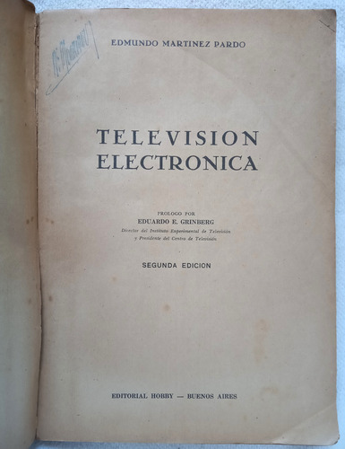 * Televisión Electrónica Martínez Pardo* Edit Hobby 1951 (Usado)