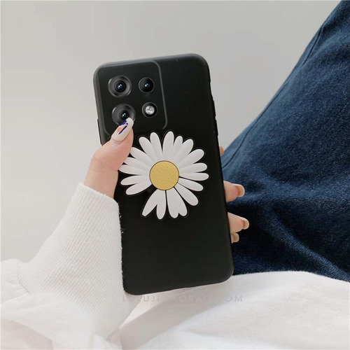 Capa Para Moto G75 5g Silicone Macio Crisântemo
