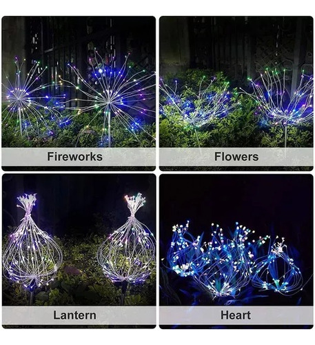 Para 2 Luces Solares Impermeables Para Fuegos Artificiales