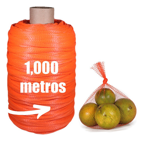 Rollo De Malla Plástica Naranja Para Empaque 1000 Metros