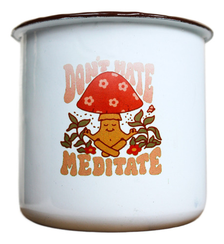 Taza Hongo Meditando De Peltre