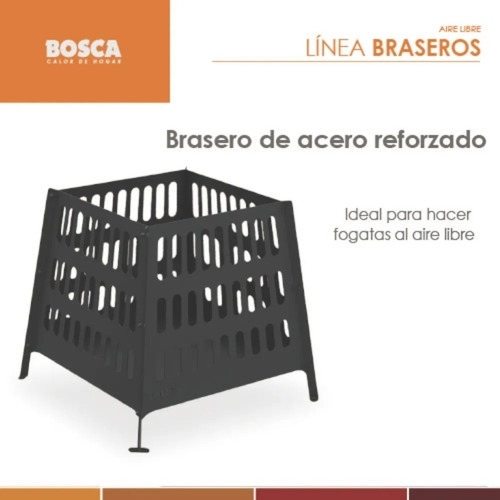 Fogonero Brasero Armable Cuadrado Bosca Fire Pit 500 Asador