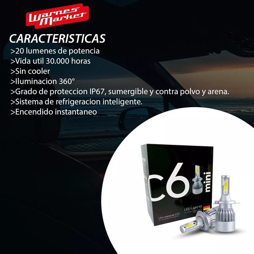 Juego Kit Cree Led H1 H4 H7 H11 36w 16000lm Con Cooler