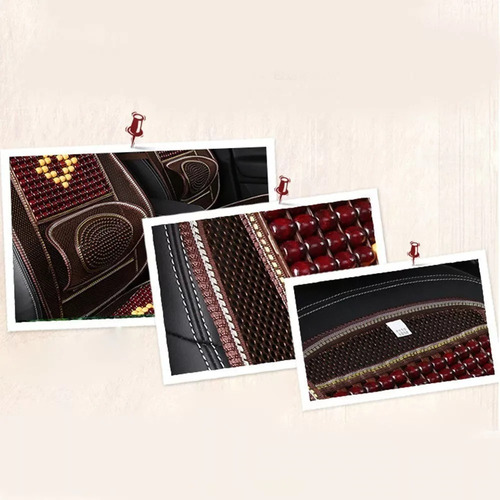 Cubre Asiento Respaldo Bolas Madera Bambu Esferas Verano