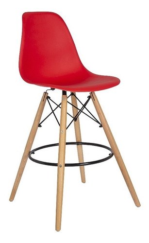 Set De 2 Bancos Estilo Eames Modernos Color Rojo