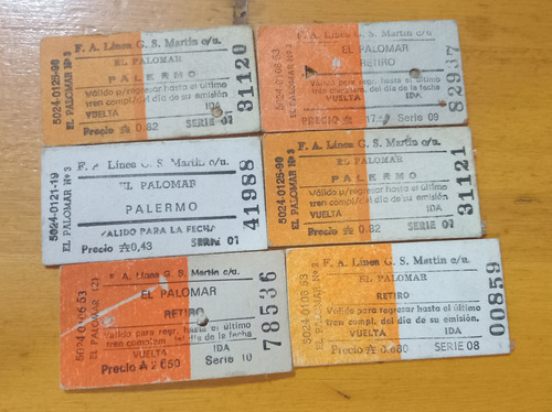 24 Antiguos Boletos Tren Ferrocarril General San Martin (Usado)