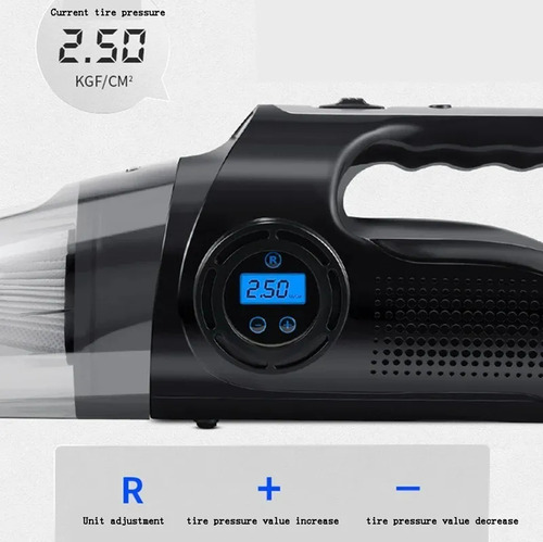 Aspiradora Automóvil 12v 120w Compresor Inflador Led 4 En 1