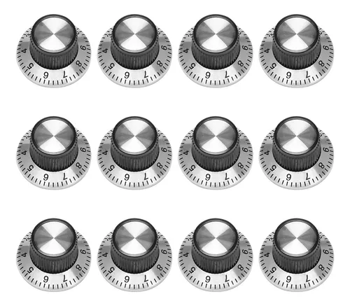 Perilla Metálica Para Potenciómetro, 12 Unidades, Con Plato