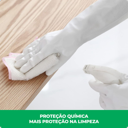 Kit 12 Luva Nitrílica S/ Forro Limpeza Cozinha Branca Volk M