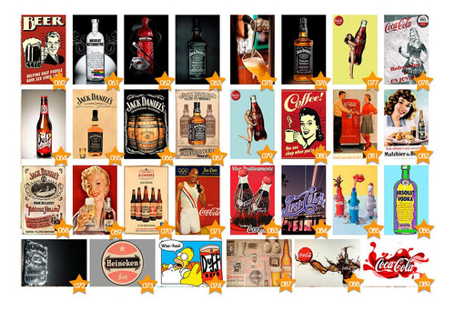 Imagem 3 de 7 de Placas Decorativas Vintage Quadro Retro Cerveja Bares