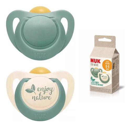 Kit 2 Chupetas 0 A 6 Meses Nuk For Nature Latex S1