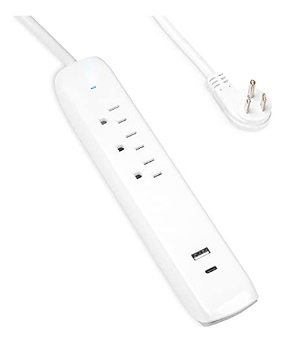 Protegedor De Forja De Hierro Power Strip 3 Outlets Con 2 Pu