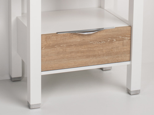 Mueble Vanitory Con Tapa Oak Campi 60 Blanco-roble Sin Bacha