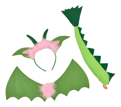 3x Juego De Cola De De Dinosaurio, Disfraces De Dragón Rosa