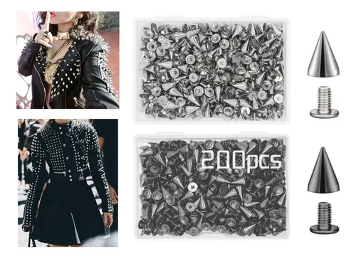 comprar 1 Kit De Estoperoles Metálico Rocker Punk Aplicación 200 Pzs