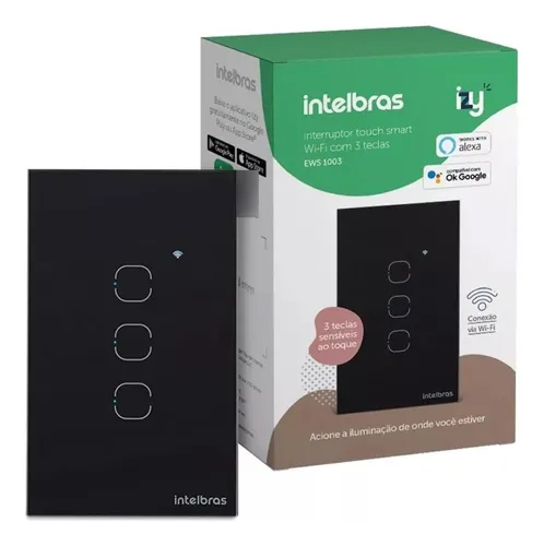 Interruptor Inteligente Touch 3 Ews 1003 Preto Intelbras