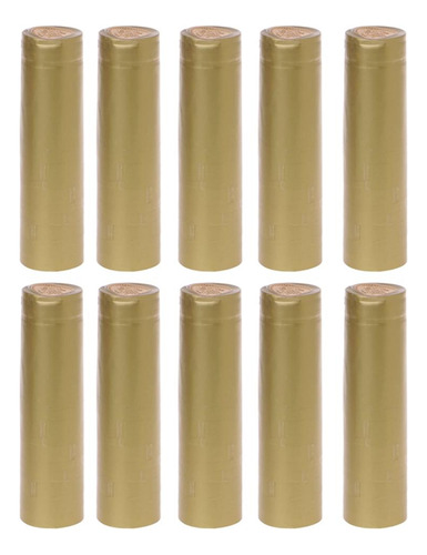 100 Pzas Cápsulas De Botella Termorretráctil 30 Mm De Oro