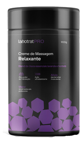  Creme Massagem Relaxante Blend Óleos Hidrata Labotrat 900g