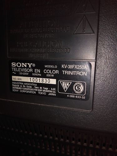 Imagen 3 de 8 de Tv Sony Wega Kv-38fx250 + Reproductor Dvd + Auricular+ Mesa