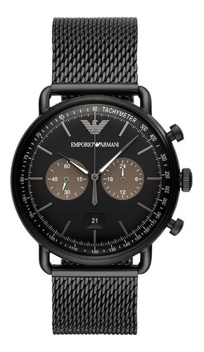 Relógio Masculino Empório Armani Aviator Preto - Original