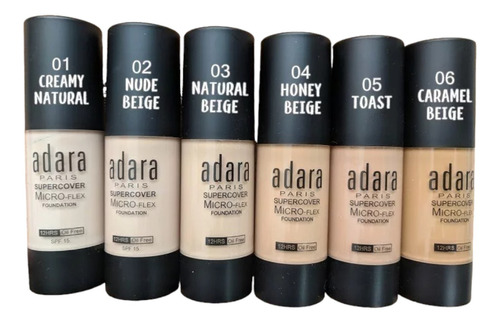 Base De Maquillaje Liquido Super Cover Adara Paris Tono 01 Creamy Natural